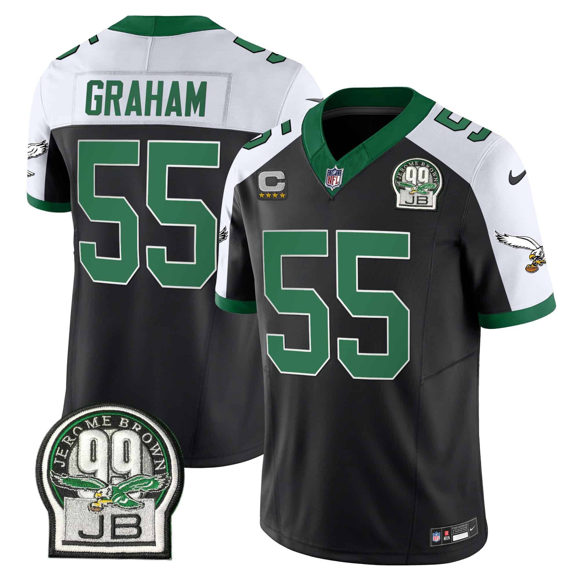 Men Philadelphia Eagles #55 Graham Black 2024 Nike Jerome Brown Patch Alternate Limited NFL Jersey->indianapolis colts->NFL Jersey